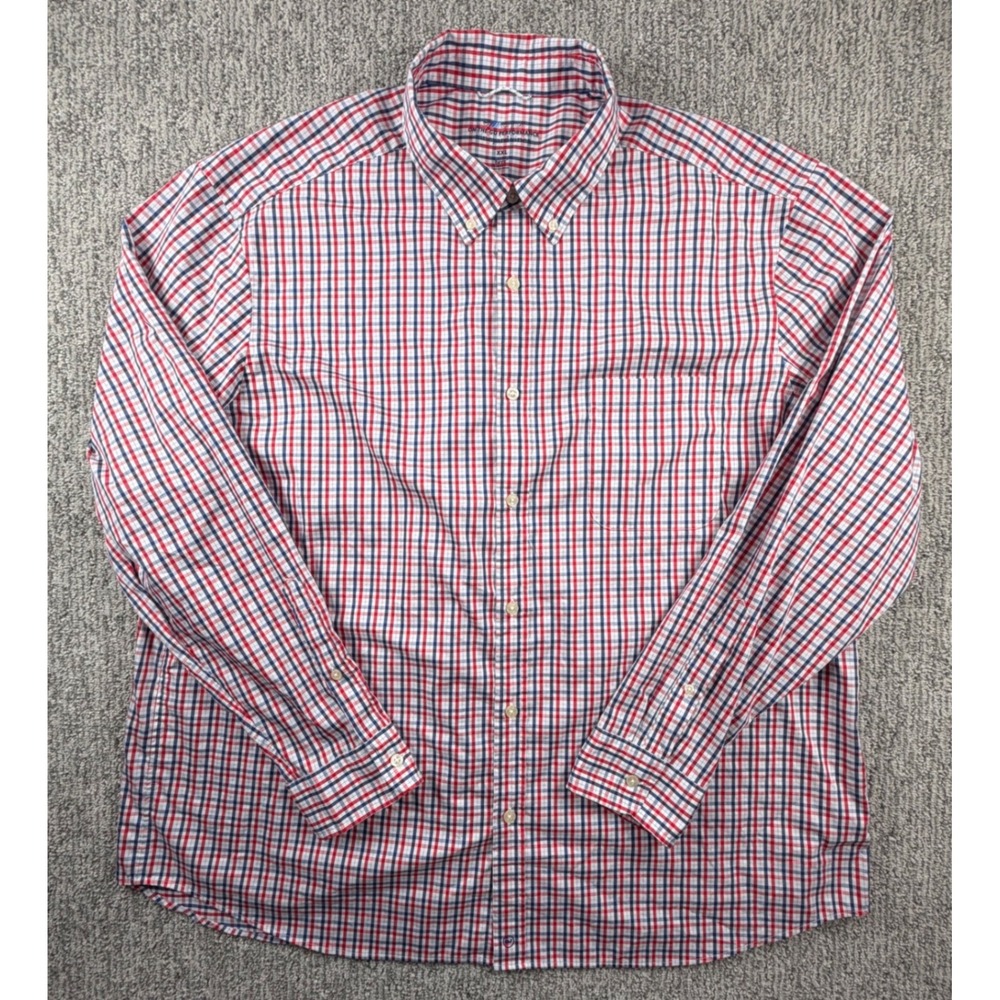 Vineyard Vines Button Down Mens XXL Red Blue On-The-Go Performance 1W010899